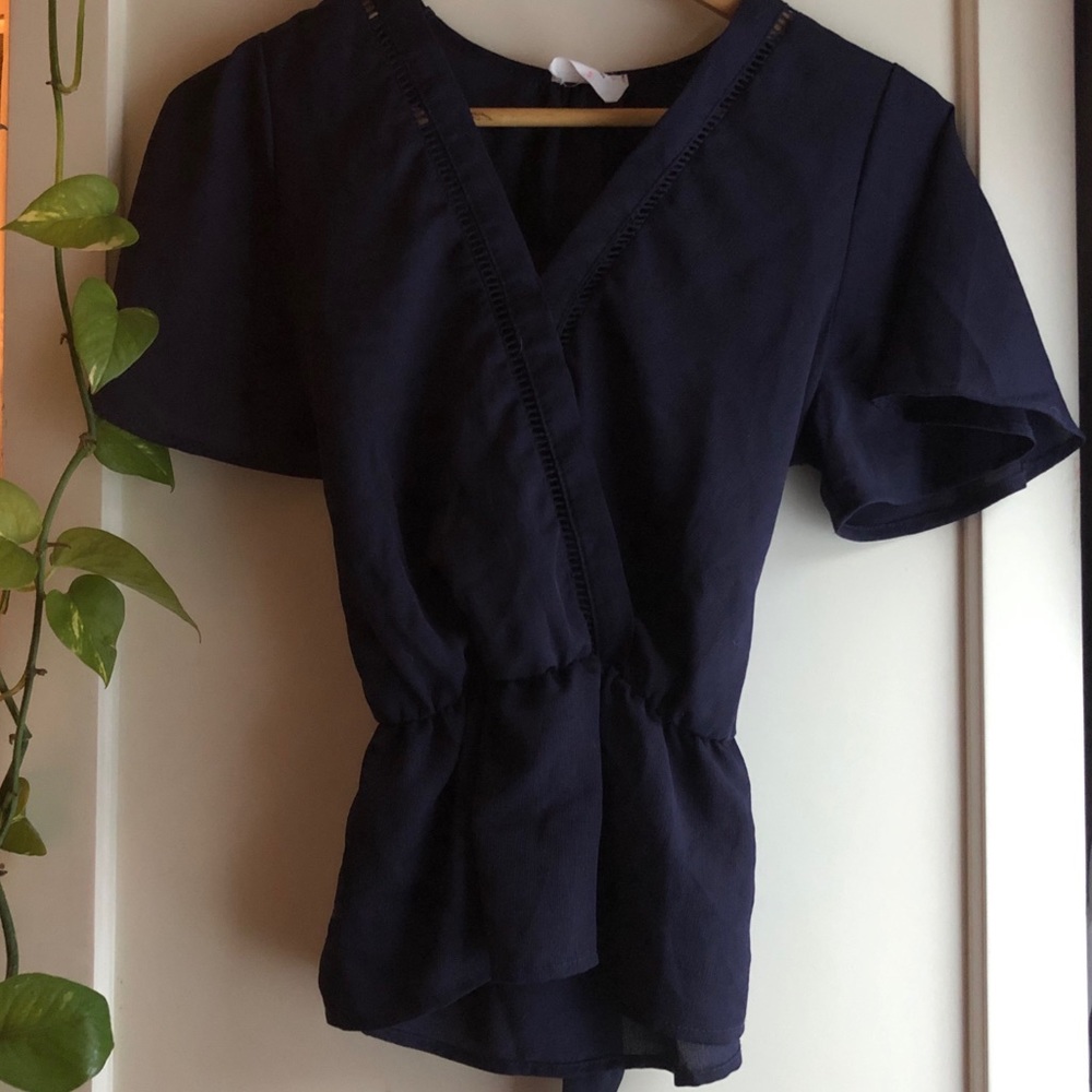 Dark Blue Flare Blouse